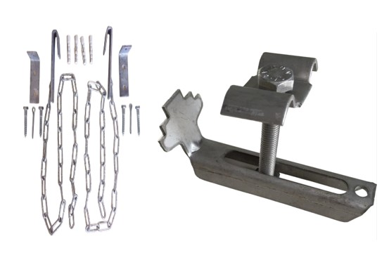 Gitterrostklemmen, Oberteile, Sicherungen