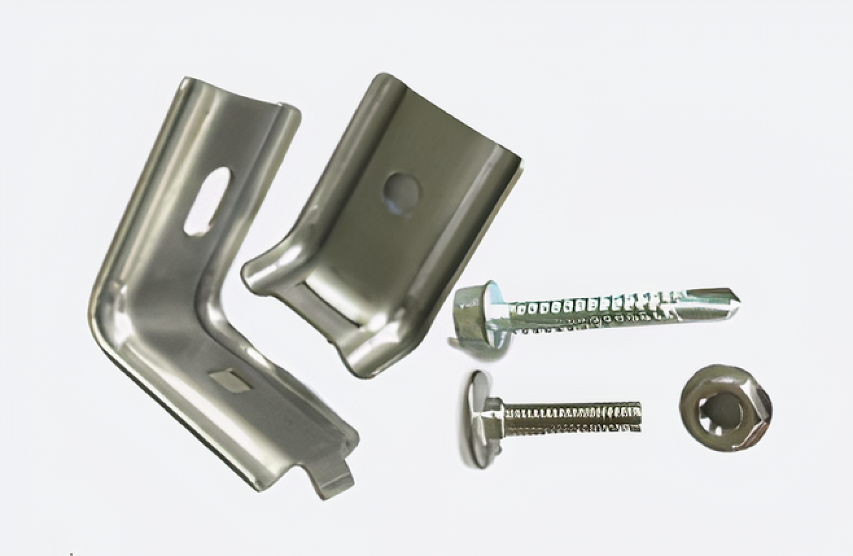 Zaunanschlußwinkel / Doppelstabmatte aus Edelstahl V2A Set á 2 Stück