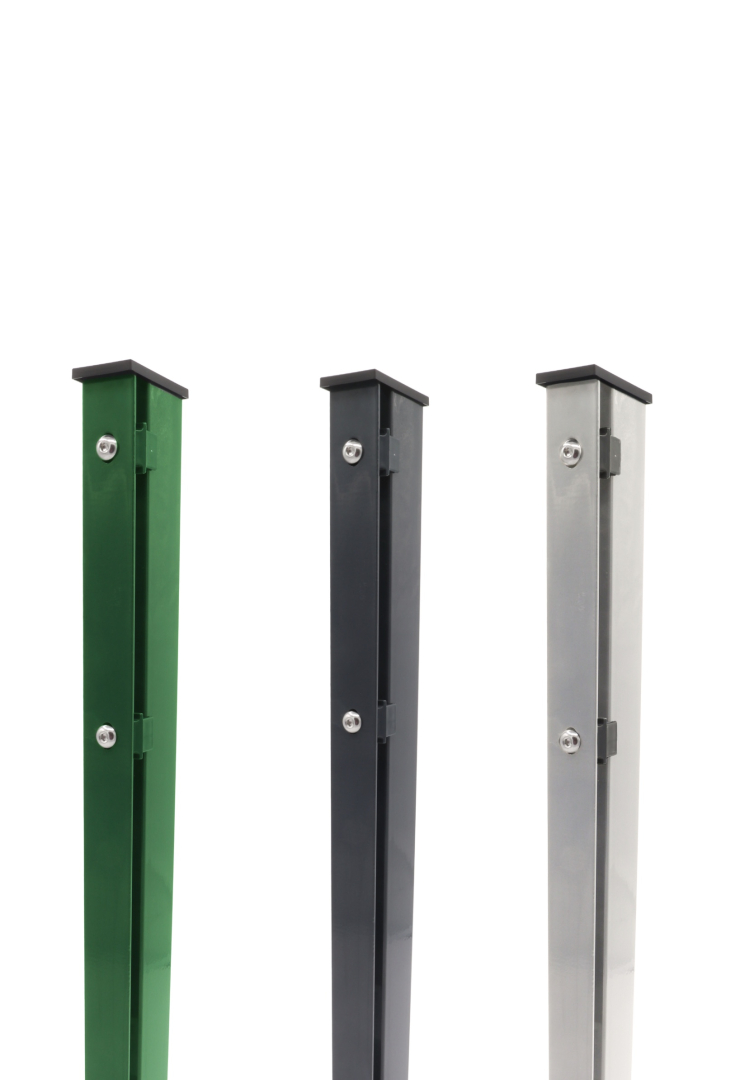 Pfosten für Doppelstabmatten zum Einbetonieren mit Abdeckleiste