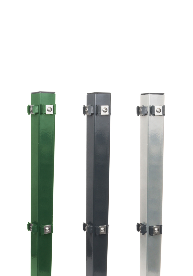 Eckpfosten für Doppelstabmatten zum Einbetonieren mit Klemmplättchen